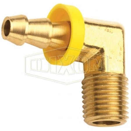 Dixon 273 Hose to Pipe Elbow, 3/4 in x 1/2-14 Nominal, Push-On Hose Barb x MNPT, Brass, Import 2731208C
